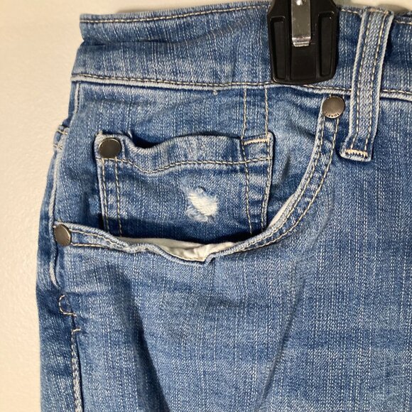 Womens Torrid Distressed Denim Shorts Stretch ButtonFly Blue 20 - Picture 5 of 9